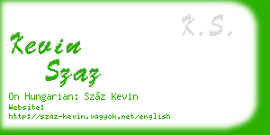 kevin szaz business card